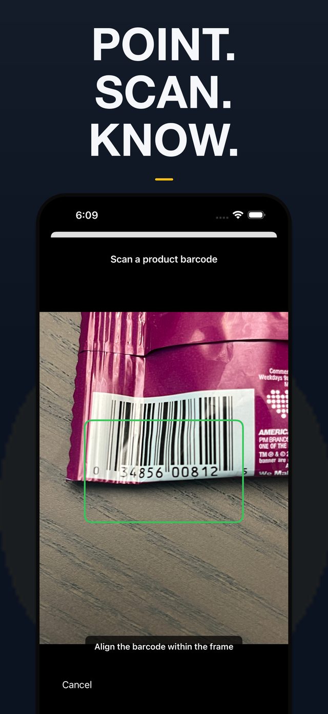 Scanning a product barcode with the camera